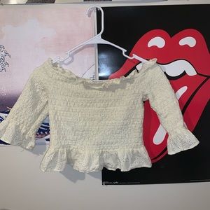 cropped AE off the shoulder top